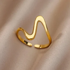 Bague vague couleur or ou argent