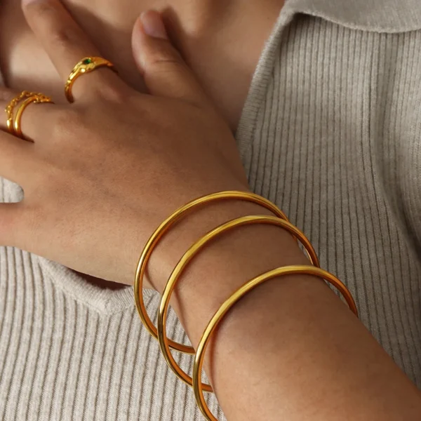 Bracelet jonc doré – Image 3