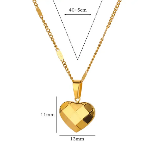 Collier Coeur Géométrique Saint valentin – Image 4