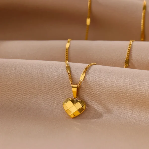 Collier Coeur Géométrique Saint valentin – Image 2