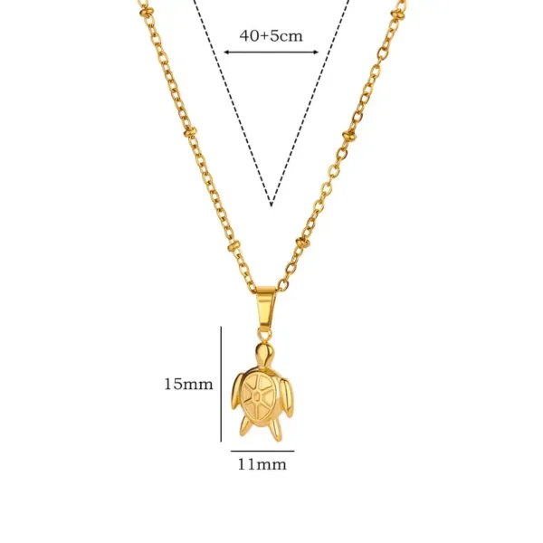 Collier pendentif tortue de mer en acier inoxydable – Image 4