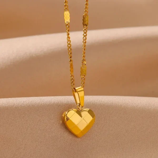 Collier Coeur Géométrique Saint valentin