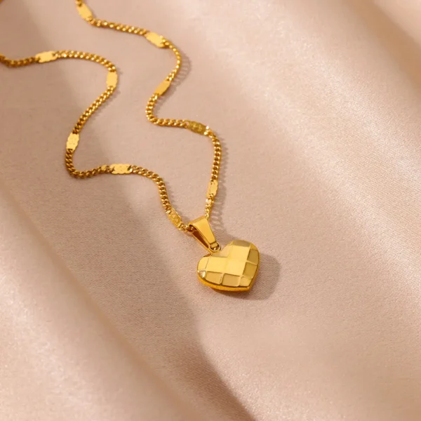 Collier Coeur Géométrique Saint valentin – Image 3