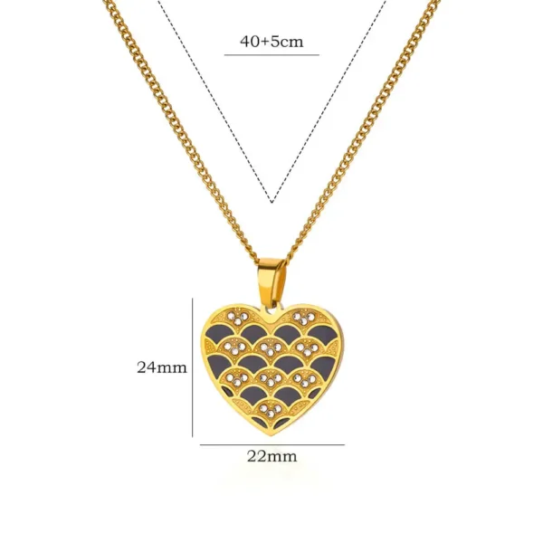 Collier pendentif cœur écaille saint valentin – Image 4