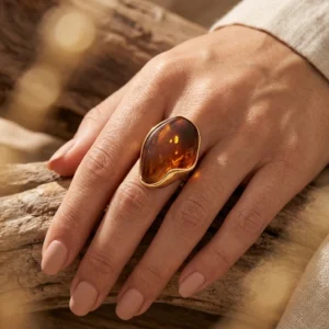 Bague Ouverte Résine Marbrée Dorée Élégance Artistique